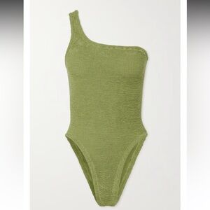 Hunza G Olive One-Shoulder Swimsuit